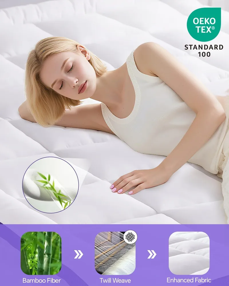 ChiXpace Dual Layer Memory Foam Mattress Topper Queen