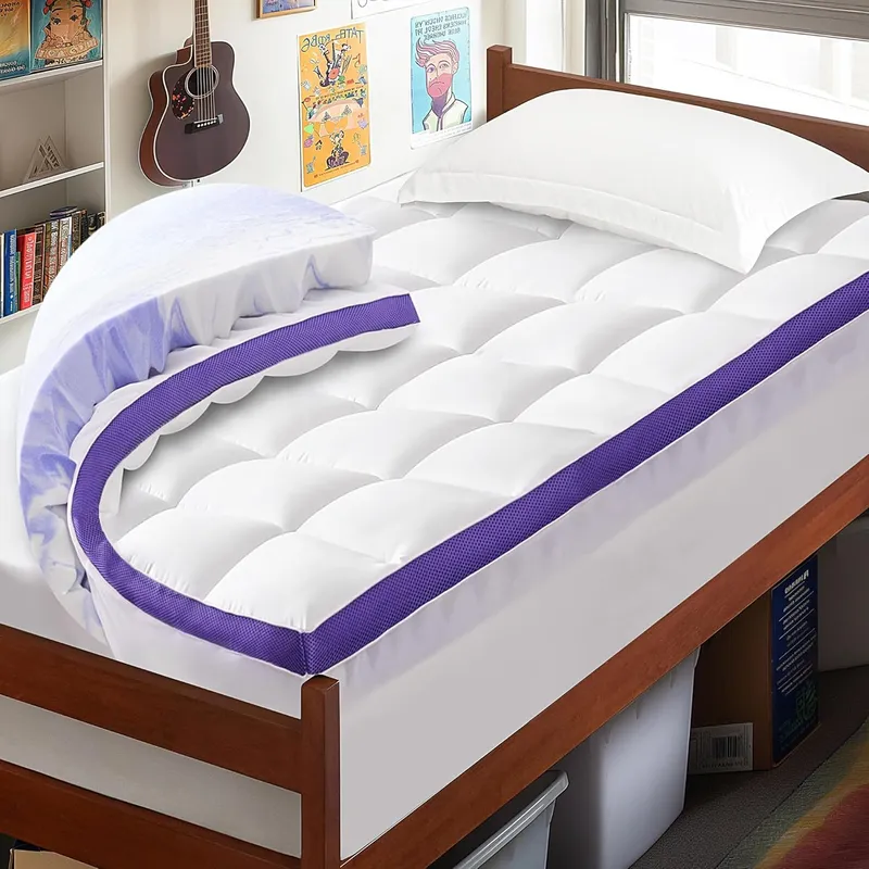 ChiXpace Dual Layer Memory Foam Twin XL Mattress Topper